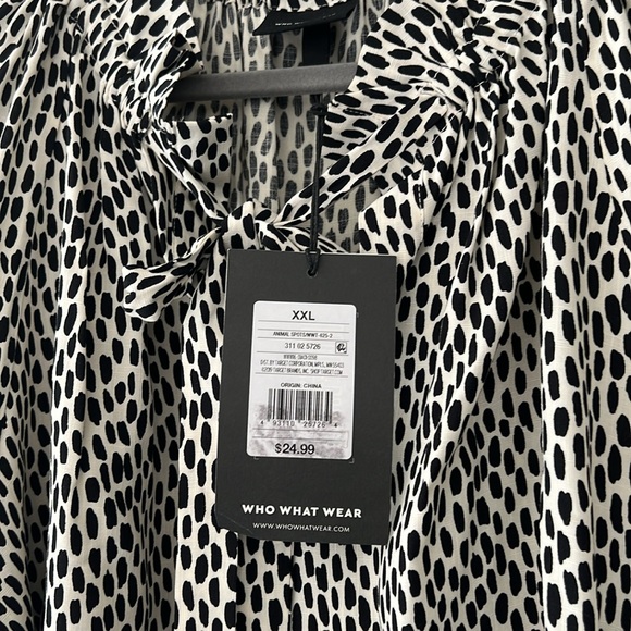Who what wear leopard animal print short sleeve pullover blouse top-size XXL - Picture 11 of 12